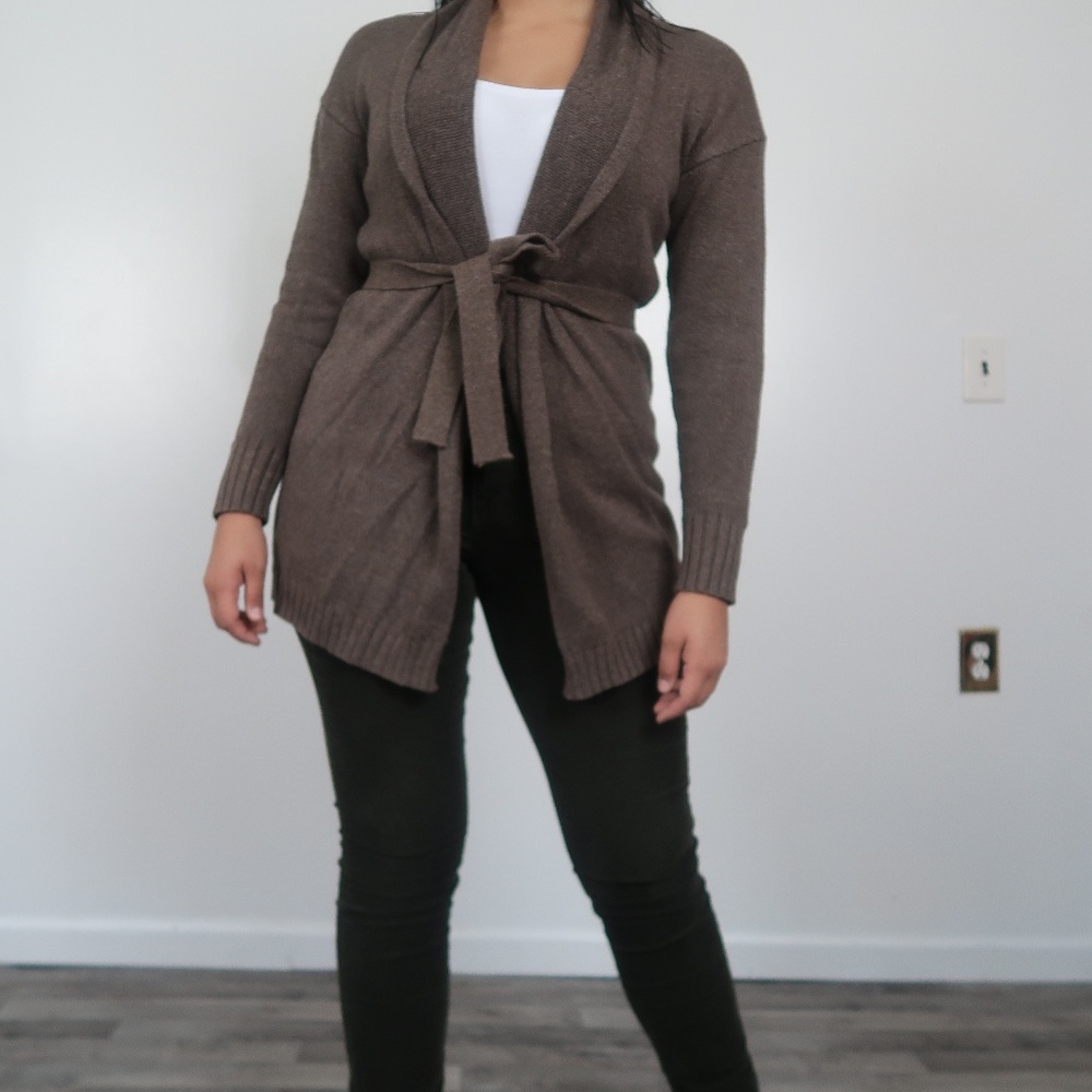 Brown Cardigan with Belt